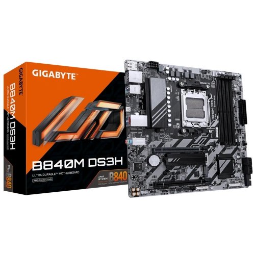 Материнська плата Gigabyte B840M DS3H (sAM5, AMD B840) (Відновлено продавцем, 860303) купити в Україні: Київ, Львів, Хмельницький, Тернопіль, Івано-Франківськ | Перевірка сумісності, низька ціна, відгуки, характеристики від TELEMART фото
