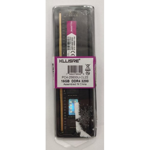 Озу Kllisre DDR4 16GB 3200 Mhz (PC4-25600U1PCS-CL22) (Восстановлено продавцом, 860376) купить в Украине: Киев, Днепр, Харьков, Одесса  | Проверка совместимости, низкая цена, отзывы, характеристики от TELEMART фото
