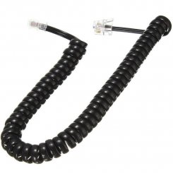 Кабель телефонный ATcom RJ11, 4P4C, 2m Spiral (17373) Black