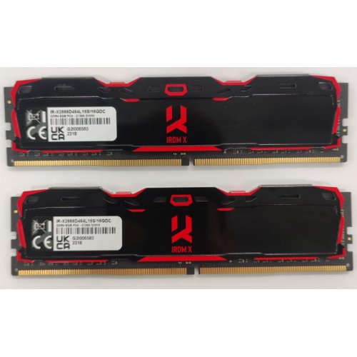 Озп GoodRAM DDR4 16GB (2x8GB) 2666Mhz IRDM X Black (IR-X2666D464L16S/16GDC) (Відновлено продавцем, 860502) купити в Україні: Київ, Львів, Хмельницький, Тернопіль, Івано-Франківськ | Перевірка сумісності, низька ціна, відгуки, характеристики від TELEMART фото