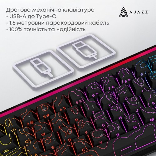 Уцінка клавіатура Ajazz NK68 Red Switch (NK68-R-S-B) Black (Розкрита упаковка, 860518) купити в Україні: Київ, Львів, Хмельницький, Тернопіль, Івано-Франківськ | Низька ціна, відгуки, характеристики від TELEMART фото