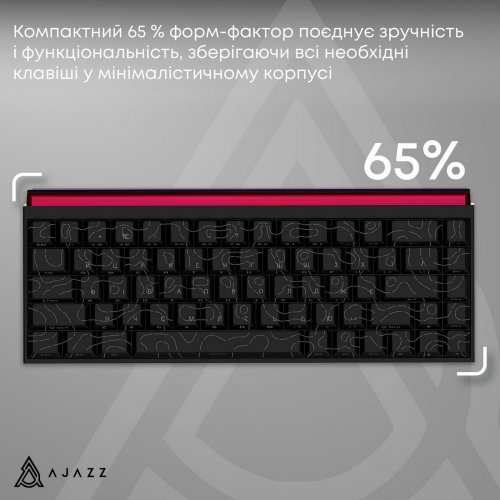 Уцінка клавіатура Ajazz NK68 Red Switch (NK68-R-S-B) Black (Розкрита упаковка, 860518) купити в Україні: Київ, Львів, Хмельницький, Тернопіль, Івано-Франківськ | Низька ціна, відгуки, характеристики від TELEMART фото