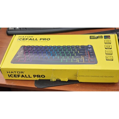 Уцінка клавіатура HATOR Icefall Pro Aurum Orange Linear Rev.2.0 Wireless (HTK450UA) Black (Пошкоджено пакування, 860519) купити в Україні: Київ, Львів, Хмельницький, Тернопіль, Івано-Франківськ | Низька ціна, відгуки, характеристики від TELEMART фото