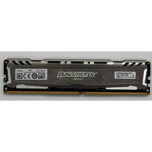 Озу Crucial DDR4 8GB 3200Mhz Ballistix Sport LT Gray (BLS8G4D32AESBK) (Восстановлено продавцом, 860696) купить в Украине: Киев, Днепр, Харьков, Одесса  | Проверка совместимости, низкая цена, отзывы, характеристики от TELEMART фото