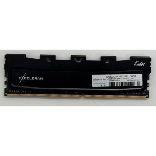 Озу Exceleram DDR4 16GB 3200MHz Black Kudos (EKBLACK4163222C) (Восстановлено продавцом, 860698) купить в Украине: Киев, Днепр, Харьков, Одесса  | Проверка совместимости, низкая цена, отзывы, характеристики от TELEMART фото
