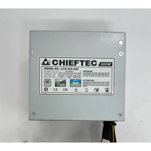 Блок питания CHIEFTEC A-80 500W (CTG-500-80P) (Восстановлено продавцом, 860721) купить в Украине: Киев, Днепр, Харьков, Одесса  | Проверка совместимости, низкая цена, отзывы, характеристики от TELEMART фото