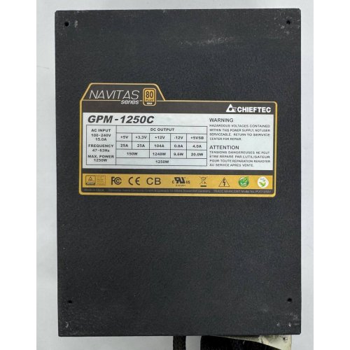 Блок питания CHIEFTEC Navitas 1250W (GPM-1250C) (Восстановлено продавцом, 860726) купить в Украине: Киев, Днепр, Харьков, Одесса  | Проверка совместимости, низкая цена, отзывы, характеристики от TELEMART фото