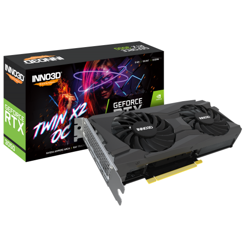 Видеокарта Inno3D GeForce RTX 3050 Twin X2 OC 8192MB (N30502-08D6X-11902130) (Восстановлено продавцом, 860737) купить в Украине: Киев, Днепр, Харьков, Одесса  | Проверка совместимости, низкая цена, отзывы, характеристики от TELEMART фото