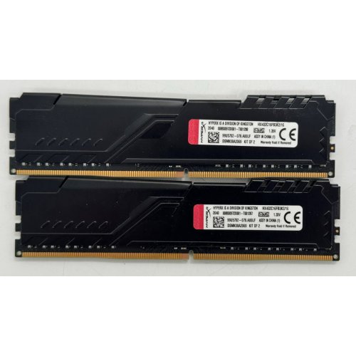 Озу HyperX DDR4 16GB (2x8GB) 3200Mhz Fury Black (HX432C16FB3K2/16) (Восстановлено продавцом, 860877) купить в Украине: Киев, Днепр, Харьков, Одесса  | Проверка совместимости, низкая цена, отзывы, характеристики от TELEMART фото