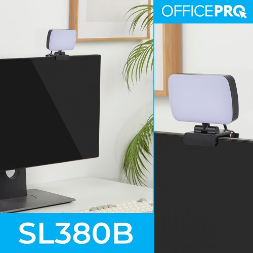 Світло для стримів та відеоконференцій OfficePro SL380 Black купити в Україні: Київ, Львів, Хмельницький, Тернопіль, Івано-Франківськ | Низька ціна, відгуки, характеристики від TELEMART фото