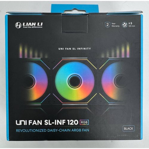 Набір кулерів для корпусу Lian Li Uni Fan SL-INF Wireless 120 3 in 1 (G99.12SLIN1W3B.00) Black (Відновлено продавцем, 860915) купити в Україні: Київ, Львів, Хмельницький, Тернопіль, Івано-Франківськ | Перевірка сумісності, низька ціна, відгуки, характеристики від TELEMART фото