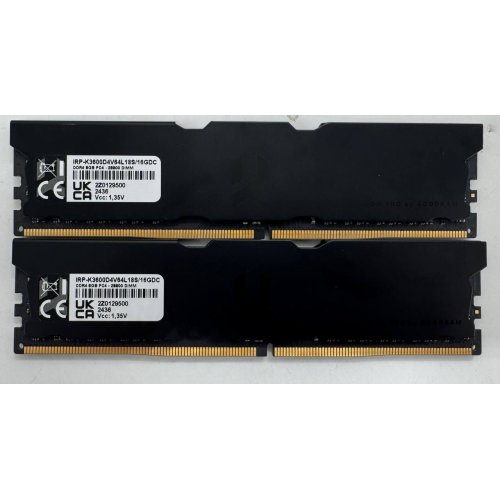 Озу GoodRAM DDR4 16GB (2x8GB) 3600Mhz IRDM Pro Deep Black (IRPK3600D4V64L18S/16GDC) (Восстановлено продавцом, 860929) купить в Украине: Киев, Днепр, Харьков, Одесса  | Проверка совместимости, низкая цена, отзывы, характеристики от TELEMART фото