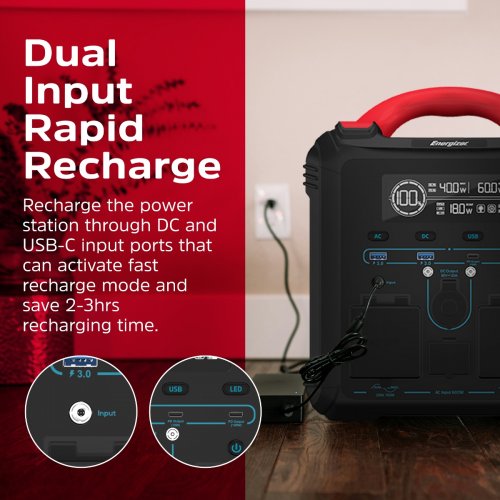 Зарядная станция Energizer PPS550W1F 700W 551Wh купить в Украине: Киев, Днепр, Харьков, Одесса  | Низкая цена, отзывы, характеристики от TELEMART фото