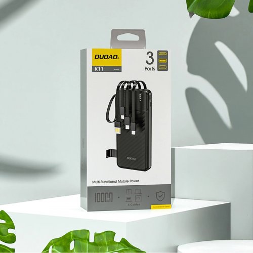 Powerbank Dudao K11 10000mAh 10W (6977196681853) Black купити в Україні: Київ, Львів, Хмельницький, Тернопіль, Івано-Франківськ | Низька ціна, відгуки, характеристики від TELEMART фото
