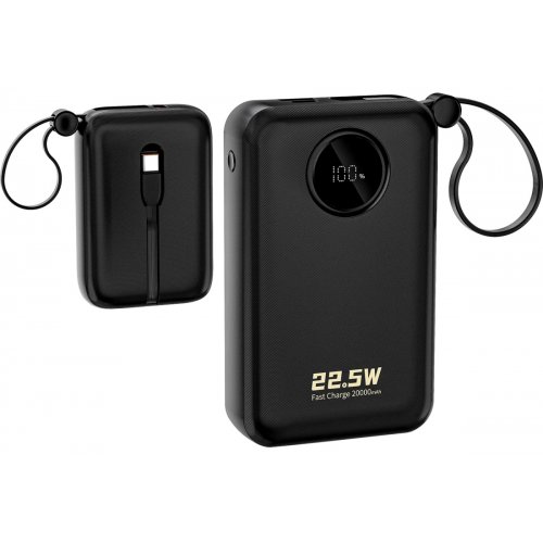 Powerbank Dudao K14+ 20000mAh 22.5W (6977196680016) Black купити в Україні: Київ, Львів, Хмельницький, Тернопіль, Івано-Франківськ | Низька ціна, відгуки, характеристики від TELEMART фото