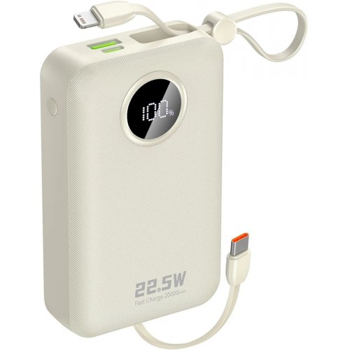 Powerbank Dudao K14+ 20000mAh 22.5W (6977196680023) White купити в Україні: Київ, Львів, Хмельницький, Тернопіль, Івано-Франківськ | Низька ціна, відгуки, характеристики від TELEMART фото
