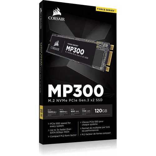 Продати SSD-диск Corsair MP300 TLC 120GB M.2 (2280 PCI-E) (CSSD-F120GBMP300) за Trade-In у інтернет-магазині Телемарт - Київ, Дніпро, Україна фото
