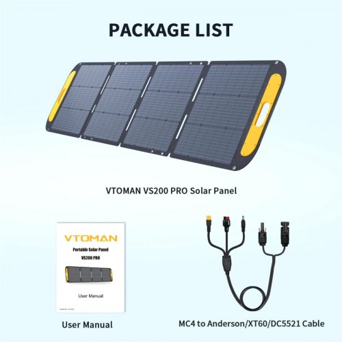 Солнечная панель Vtoman VS200 Solar Panel 200W купить в Украине: Киев, Днепр, Харьков, Одесса  | Низкая цена, отзывы, характеристики от TELEMART фото