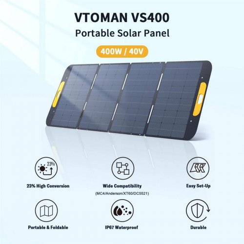 Солнечная панель Vtoman VS400 Solar Panel 400W купить в Украине: Киев, Днепр, Харьков, Одесса  | Низкая цена, отзывы, характеристики от TELEMART фото