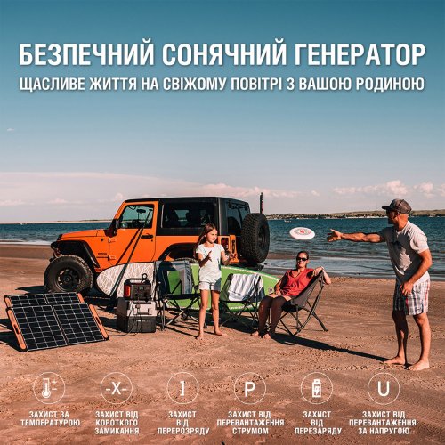 Сонячна панель Jackery SolarSaga 100W (21-0002-000059) купити в Україні: Київ, Львів, Хмельницький, Тернопіль, Івано-Франківськ | Низька ціна, відгуки, характеристики від TELEMART фото