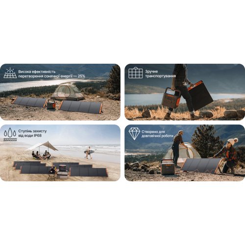 Солнечная панель Jackery SolarSaga 200W (21-0002-000064) купить в Украине: Киев, Днепр, Харьков, Одесса  | Низкая цена, отзывы, характеристики от TELEMART фото