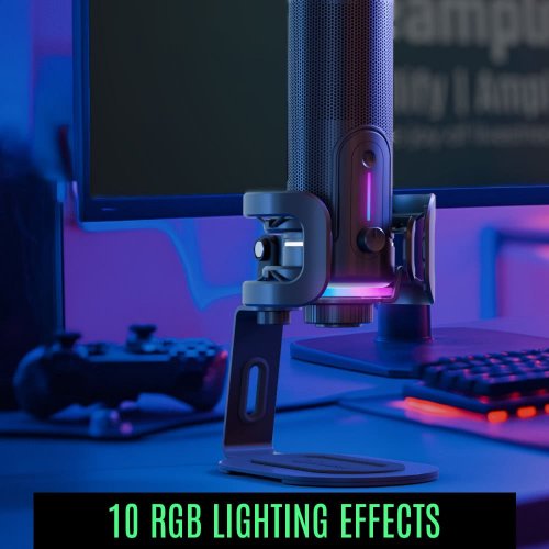 Мікрофон Streamplify MIC PRO-192-RGB-ST (SPMC-MP3C327.11) Black купити в Україні: Київ, Львів, Хмельницький, Тернопіль, Івано-Франківськ | Низька ціна, відгуки, характеристики від TELEMART фото