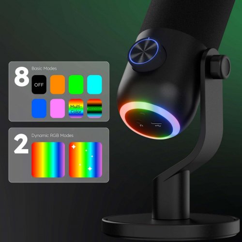 Мікрофон Streamplify MIC MINI-48-RGB-ST (SPMC-MM1C327.11) Black купити в Україні: Київ, Львів, Хмельницький, Тернопіль, Івано-Франківськ | Низька ціна, відгуки, характеристики від TELEMART фото
