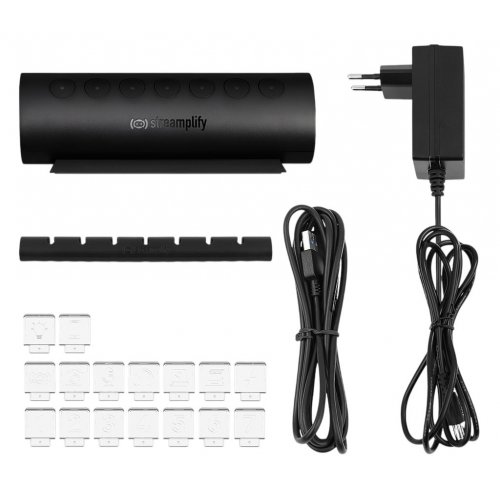 USB-хаб Streamplify HUB CTRL 7 (SPUH-HC71217.11) Black купить в Украине: Киев, Днепр, Харьков, Одесса  | Низкая цена, отзывы, характеристики от TELEMART фото