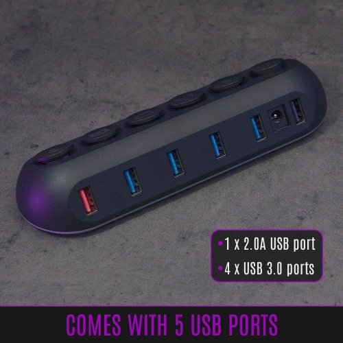 USB-хаб Streamplify HUB DECK 5 (SPUH-HD51217.11) Black купити в Україні: Київ, Львів, Хмельницький, Тернопіль, Івано-Франківськ | Низька ціна, відгуки, характеристики від TELEMART фото