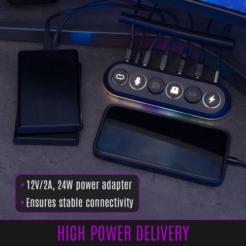 USB-хаб Streamplify HUB DECK 5 (SPUH-HD51217.11) Black купити в Україні: Київ, Львів, Хмельницький, Тернопіль, Івано-Франківськ | Низька ціна, відгуки, характеристики від TELEMART фото