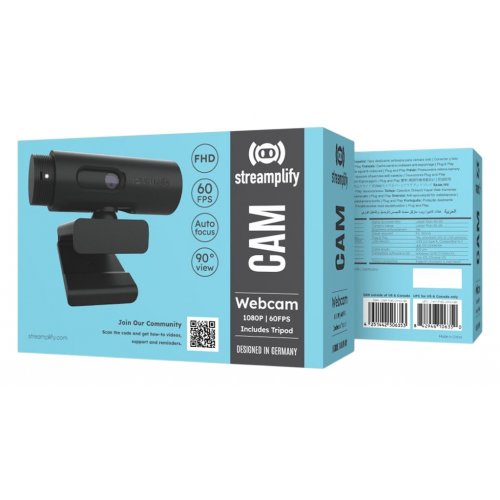 Веб-камера Streamplify CAM FHD (SPCW-CZFH221.11) Black купить в Украине: Киев, Днепр, Харьков, Одесса  | Низкая цена, отзывы, характеристики от TELEMART фото