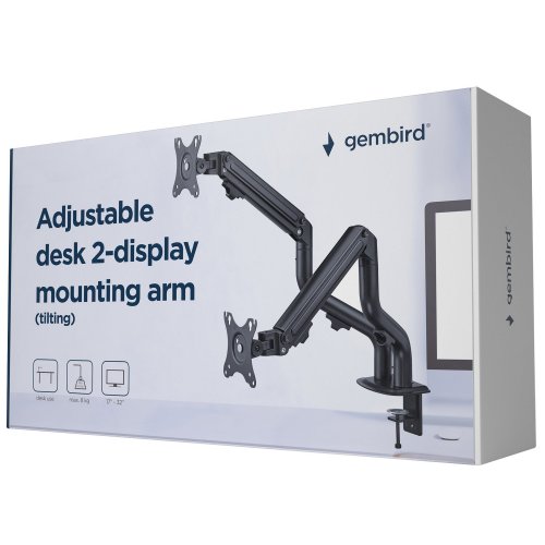 Уцінка кронштейн Gembird 17-32" MA-DA2-02 (Розкрита упаковка, 861046) купити в Україні: Київ, Львів, Хмельницький, Тернопіль, Івано-Франківськ | Низька ціна, відгуки, характеристики від TELEMART фото