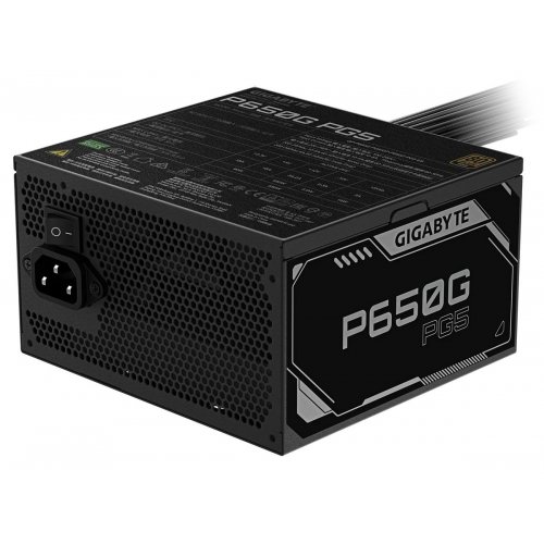 Уцінка блок живлення Gigabyte P650G PCIE 5.1 650W (GP-P650G PG5) (Сліди використання, 861183) купити в Україні: Київ, Львів, Хмельницький, Тернопіль, Івано-Франківськ | Перевірка сумісності, низька ціна, відгуки, характеристики від TELEMART фото