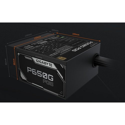 Уцінка блок живлення Gigabyte P650G PCIE 5.1 650W (GP-P650G PG5) (Сліди використання, 861183) купити в Україні: Київ, Львів, Хмельницький, Тернопіль, Івано-Франківськ | Перевірка сумісності, низька ціна, відгуки, характеристики від TELEMART фото