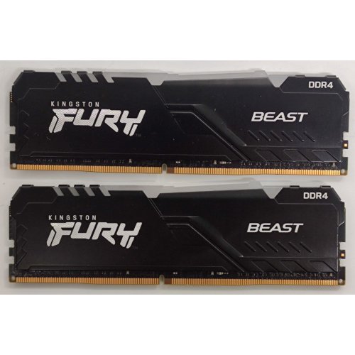 Озу Kingston DDR4 32GB (2x16GB) 3200Mhz FURY Beast RGB Black (KF432C16BB1AK2/32) (Восстановлено продавцом, 861220) купить в Украине: Киев, Днепр, Харьков, Одесса  | Проверка совместимости, низкая цена, отзывы, характеристики от TELEMART фото