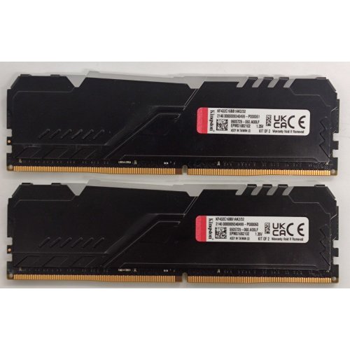 Озу Kingston DDR4 32GB (2x16GB) 3200Mhz FURY Beast RGB Black (KF432C16BB1AK2/32) (Восстановлено продавцом, 861220) купить в Украине: Киев, Днепр, Харьков, Одесса  | Проверка совместимости, низкая цена, отзывы, характеристики от TELEMART фото