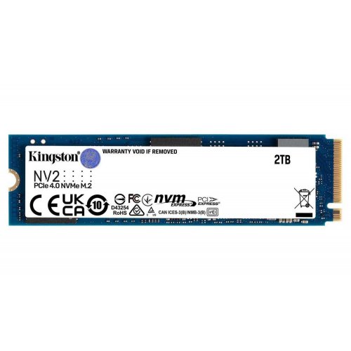 Ssd-диск Kingston NV2 3D NAND 2TB M.2 (2280 PCI-E) NVMe x4 (SNV2S/2000G) (Відновлено продавцем, 861229) купити в Україні: Київ, Львів, Хмельницький, Тернопіль, Івано-Франківськ | Перевірка сумісності, низька ціна, відгуки, характеристики від TELEMART фото