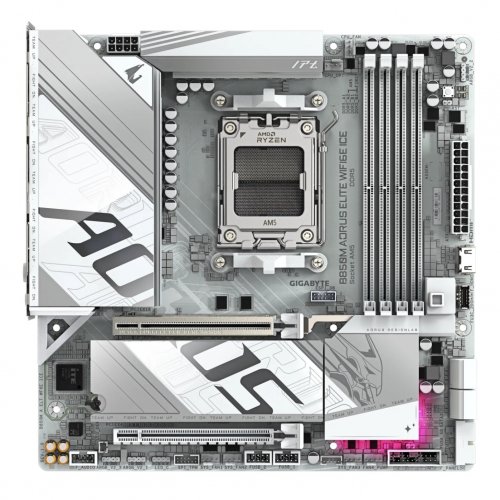 Уцінка материнська плата Gigabyte B850M AORUS ELITE WIFI6E ICE (sAM5, AMD B850) (Розкрита упаковка, 861305) купити в Україні: Київ, Львів, Хмельницький, Тернопіль, Івано-Франківськ | Перевірка сумісності, низька ціна, відгуки, характеристики від TELEMART фото