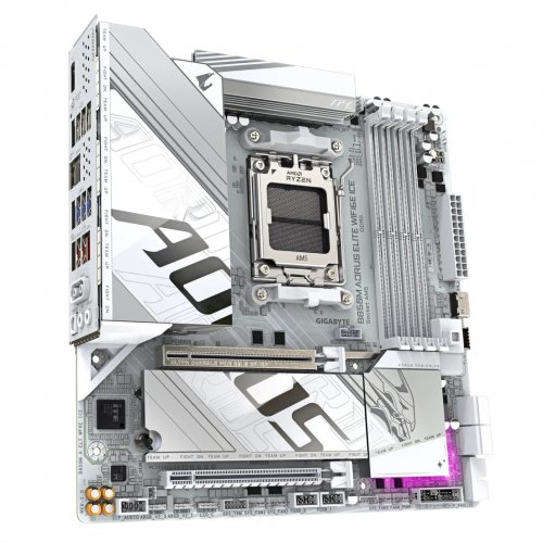 Уцінка материнська плата Gigabyte B850M AORUS ELITE WIFI6E ICE (sAM5, AMD B850) (Розкрита упаковка, 861305) купити в Україні: Київ, Львів, Хмельницький, Тернопіль, Івано-Франківськ | Перевірка сумісності, низька ціна, відгуки, характеристики від TELEMART фото