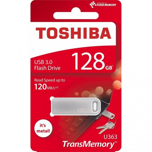 Купити Накопичувач Toshiba U363 128GB USB 3.0 Silver (THN-U363S1280E4) - ціна в Києві, Львові, Вінниці, Хмельницькому, Франківську, Україні | інтернет-магазин TELEMART.UA фото