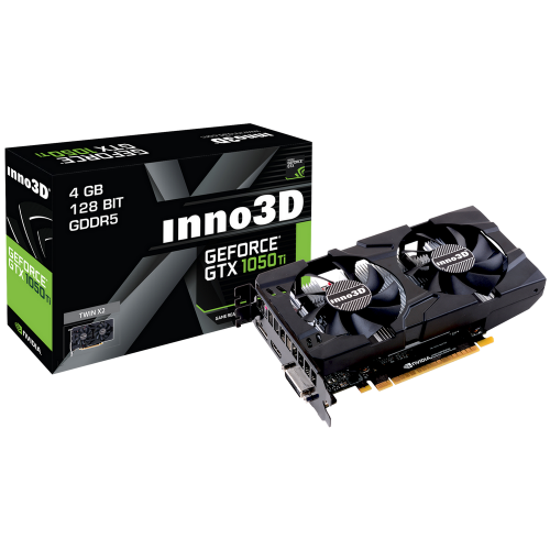 Відеокарта Inno3D GeForce GTX 1050 Ti HerculeZ Twin X2 4096MB (N105T-1DDV-M5CM) (Відновлено продавцем, 861333) купити в Україні: Київ, Львів, Хмельницький, Тернопіль, Івано-Франківськ | Перевірка сумісності, низька ціна, відгуки, характеристики від TELEMART фото