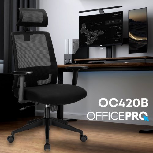 Крісло офісне OfficePro OC420 Black купити в Україні: Київ, Львів, Хмельницький, Тернопіль, Івано-Франківськ | Низька ціна, відгуки, характеристики від TELEMART фото