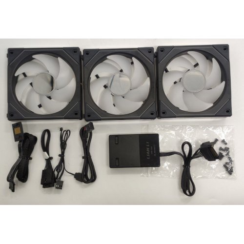 Набор кулеров для корпуса Lian Li Uni Fan SL-INF Wireless 120 3 in 1 (G99.12SLIN1W3B.00) Black (Восстановлено продавцом, 861355) купить в Украине: Киев, Днепр, Харьков, Одесса  | Проверка совместимости, низкая цена, отзывы, характеристики от TELEMART фото