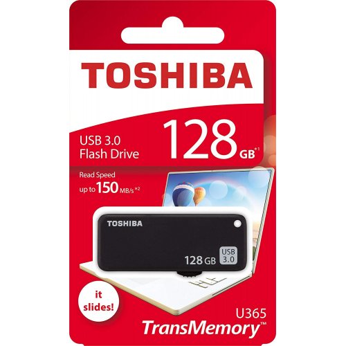 Накопичувач Toshiba U365 128GB USB 3.0 Black (THN-U365K1280E4) купити в Україні | Telemart фото