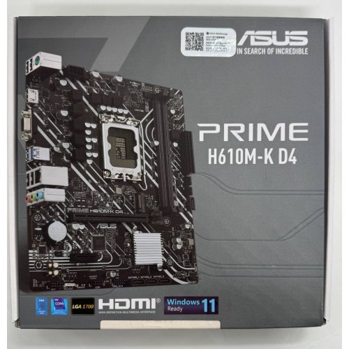Материнська плата Asus PRIME H610M-K D4 (s1700, Intel H610) (Відновлено продавцем, 861482) купити в Україні: Київ, Львів, Хмельницький, Тернопіль, Івано-Франківськ | Перевірка сумісності, низька ціна, відгуки, характеристики від TELEMART фото