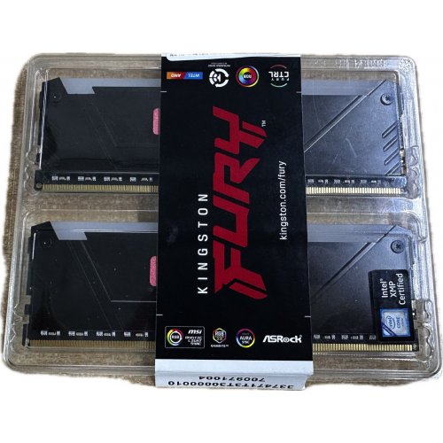 Уцінка озп Kingston DDR4 64GB (2x32GB) 3200Mhz FURY Beast RGB Black (KF432C16BB2AK2/64) (Розкрита упаковка, 861494) купити в Україні: Київ, Львів, Хмельницький, Тернопіль, Івано-Франківськ | Перевірка сумісності, низька ціна, відгуки, характеристики від TELEMART фото