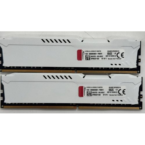Озп Kingston DDR4 16GB (2x8GB) 2666Mhz HyperX FURY White (HX426C16FW2K2/16) (Відновлено продавцем, 861530) купити в Україні: Київ, Львів, Хмельницький, Тернопіль, Івано-Франківськ | Перевірка сумісності, низька ціна, відгуки, характеристики від TELEMART фото