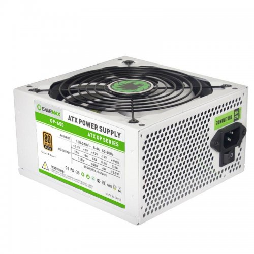 Уценка блок питания GAMEMAX GP-650 650W (GP-650) White (Вскрытая упаковка, 861533) купить в Украине: Киев, Днепр, Харьков, Одесса  | Проверка совместимости, низкая цена, отзывы, характеристики от TELEMART фото