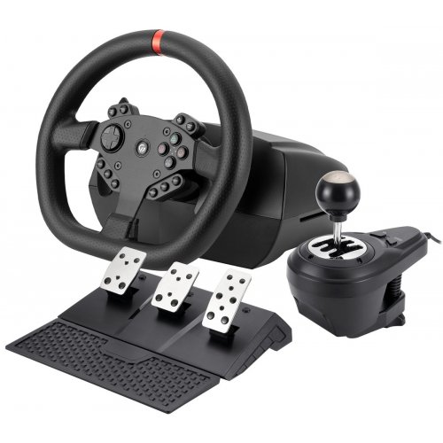 Уценка руль с педалями и коробкой передач GamePro RW070PM Black (Следы использования, 861540) купить в Украине: Киев, Днепр, Харьков, Одесса  | Низкая цена, отзывы, характеристики от TELEMART фото