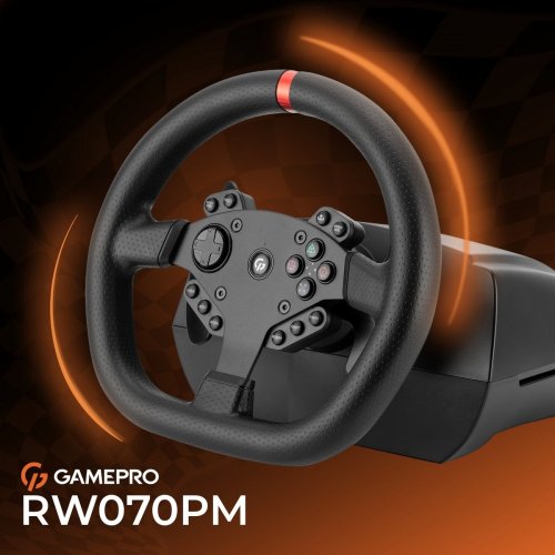 Уценка руль с педалями и коробкой передач GamePro RW070PM Black (Следы использования, 861540) купить в Украине: Киев, Днепр, Харьков, Одесса  | Низкая цена, отзывы, характеристики от TELEMART фото